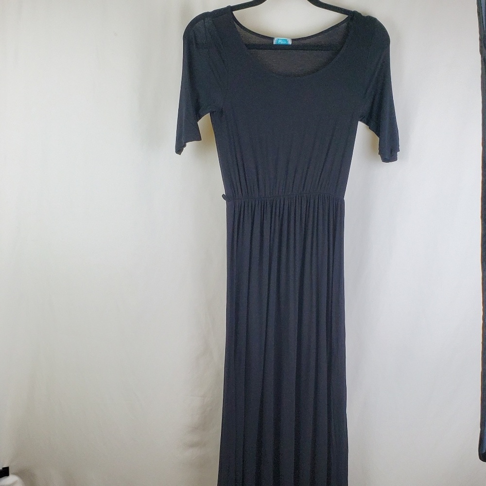 Classic Piper Street Black T-Shirt High Low Maxi Dress Small